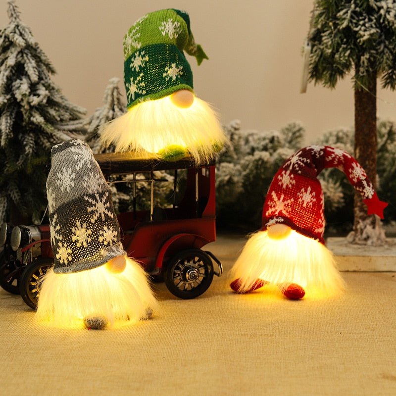 Christmas Gnome Lamp Plush Long-Legged Doll - Luminous Holiday Decoration | Christmas Trees USA