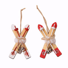 Wood Hanging Sleigh Xmas Ornament