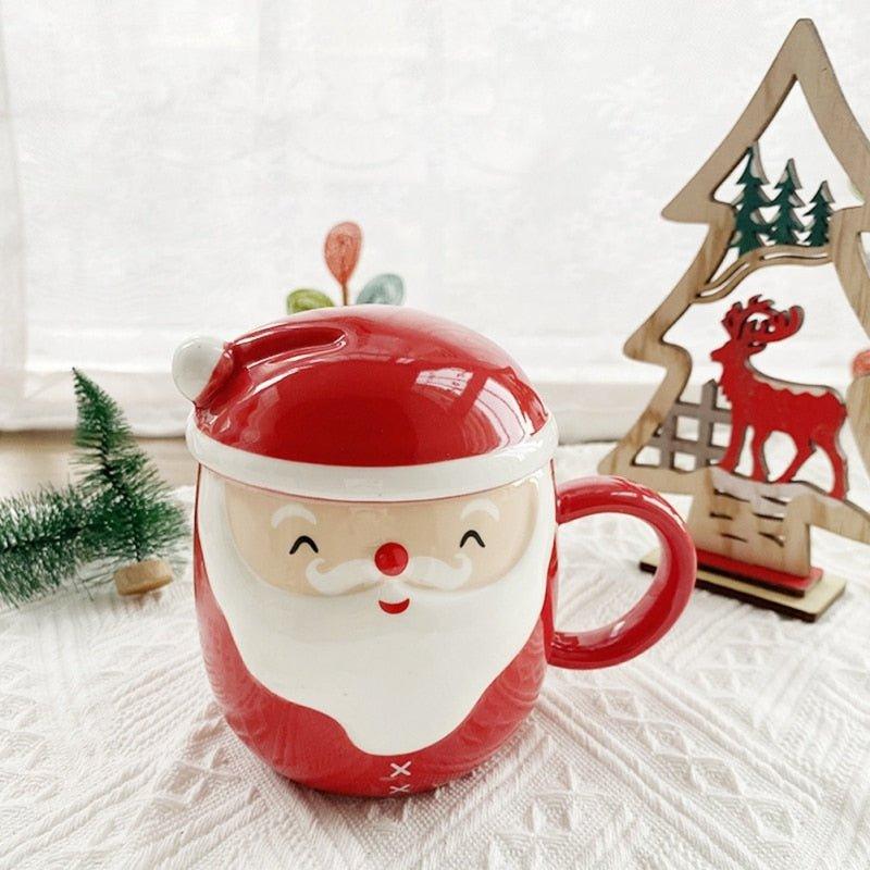 Cartoon Santa Claus Ceramic Coffee Mug – Travel Cup, Insulated, Dishwasher & Microwave Safe