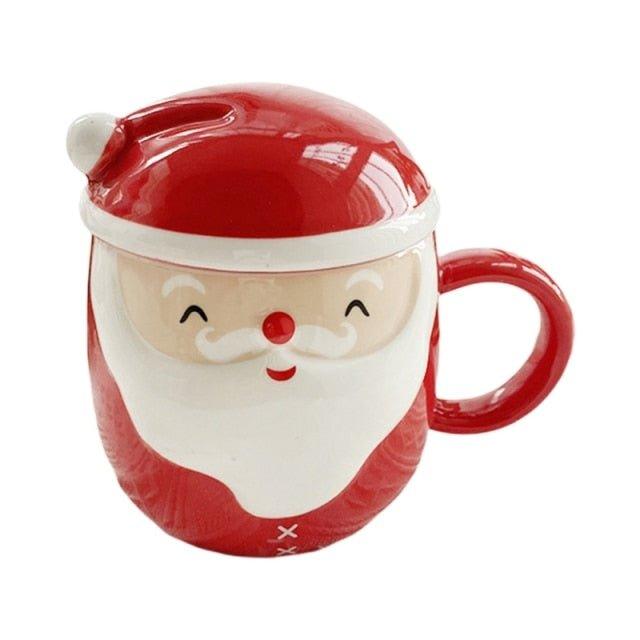 Cartoon Santa Claus Ceramic Coffee Mug – Travel Cup, Insulated, Dishwasher & Microwave Safe