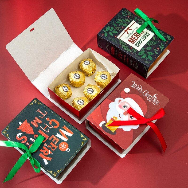 Book Shaped Merry Christmas Candy Boxes - Perfect Holiday Gift & Party Favors