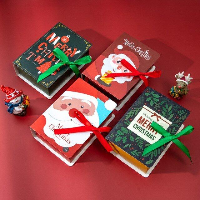Book Shaped Merry Christmas Candy Boxes - Perfect Holiday Gift & Party Favors