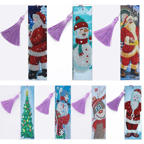 "Christmas Diamond Painting Bookmark - Festive Canvas Gift | Christmas Trees USA"