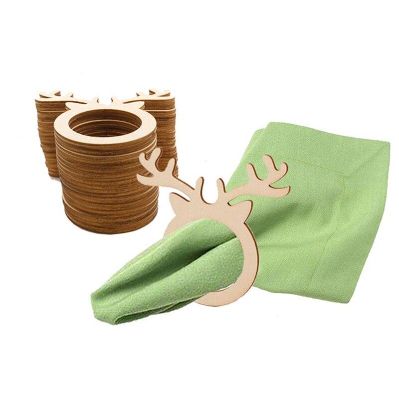 Wooden Christmas Elk Napkin Ring