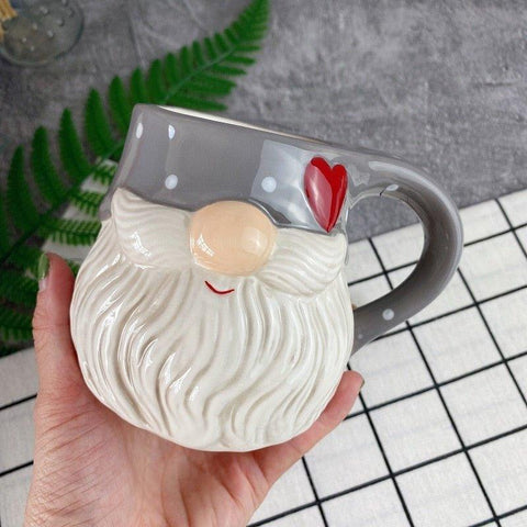 Embossed Santa Claus Ceramic Christmas Mug – 400ml Drinkware"